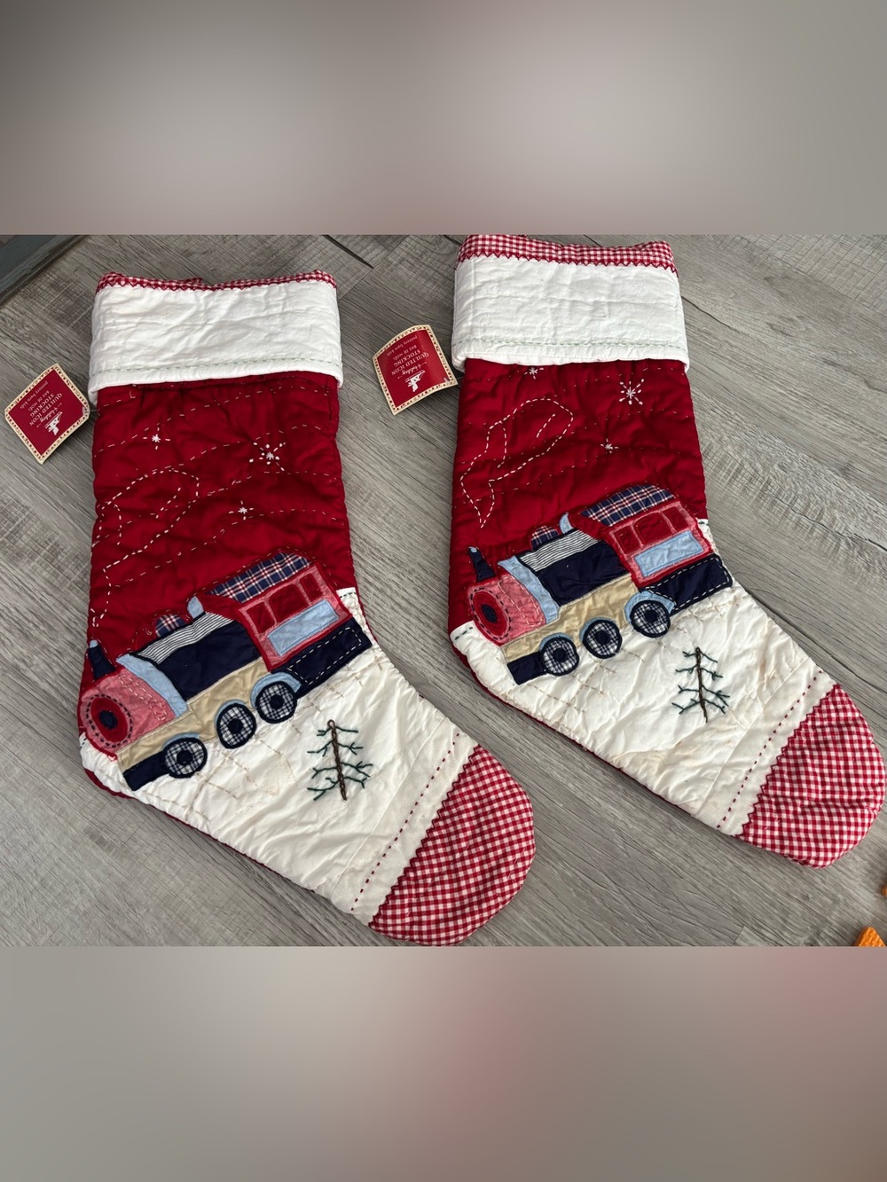 NWT Pottery Barn Kids Train Stockings